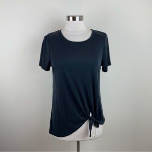 Green Envelope Los Angeles Solid Black Short Sleeve Top Women Size Medium USA